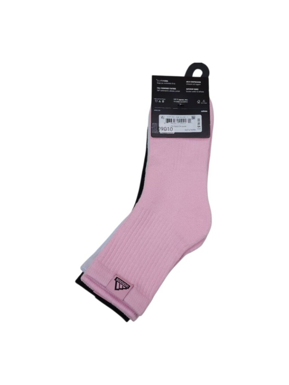 Adidas Mens Cushioned High Quarter Socks 3-Pack Large Shoe Size 6-12 - Picture 8 of 9